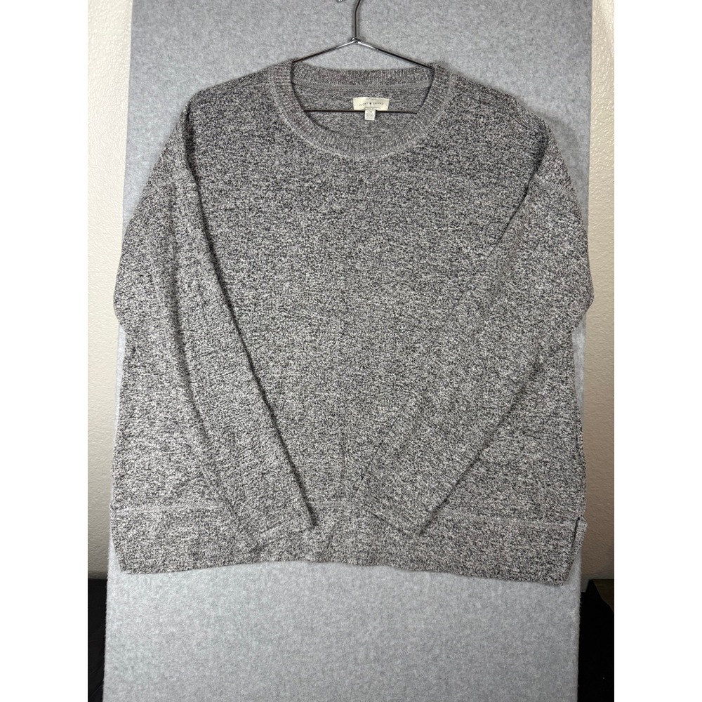 Lucky Brand Gray Marl Knit Crewneck Pullover Sweater Large